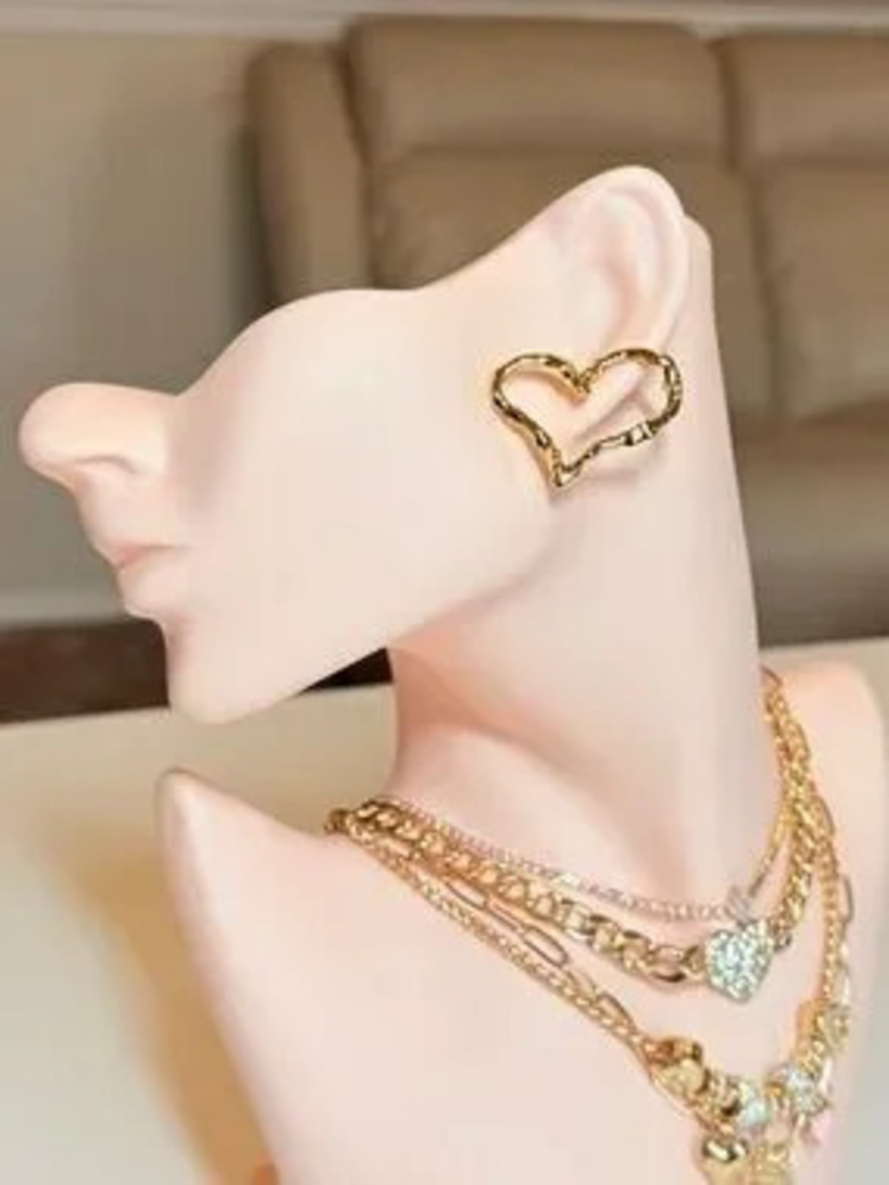 Gold Heart Earrings